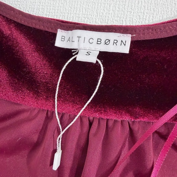 NWOT Baltic Born Sofia velvet maxi dress burgundy size S - Picture 9 of 12